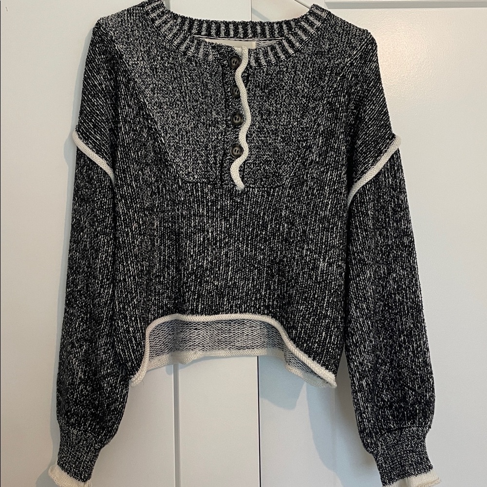 Black and White Knit Sweater